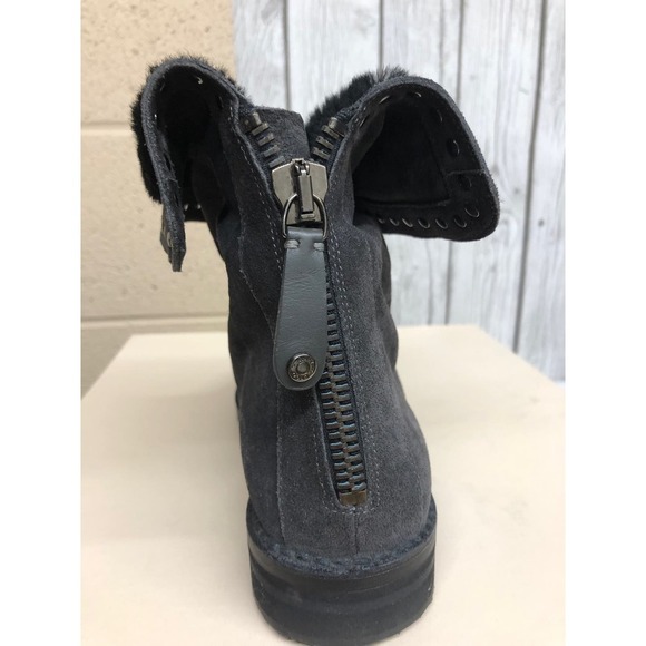 Jimmy Choo Maggie Grey Suede Shearling + COA